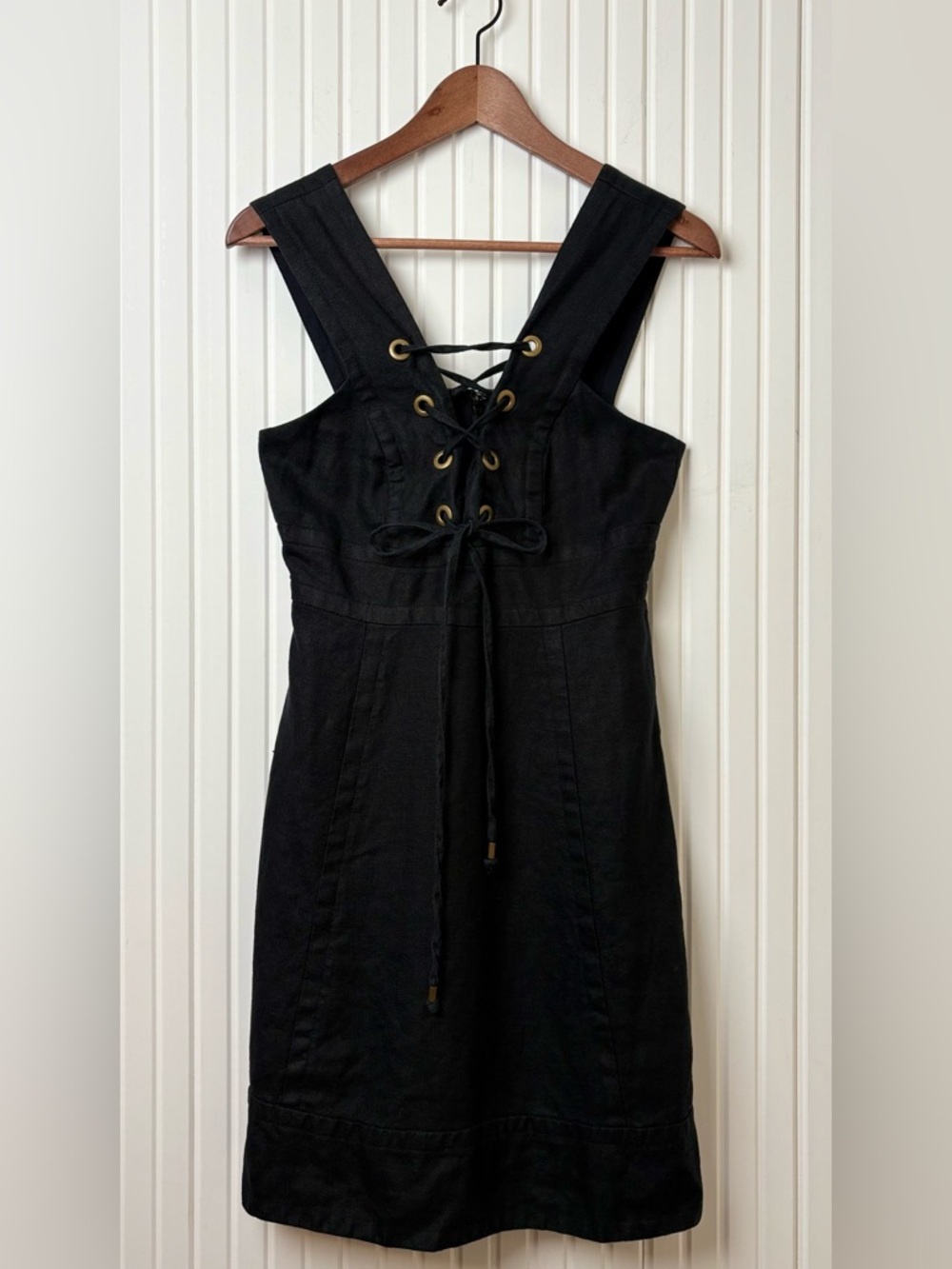 J Crew Collection Structured 100% Linen Lace Up Mini Dress 2 Summer Whimsigoth